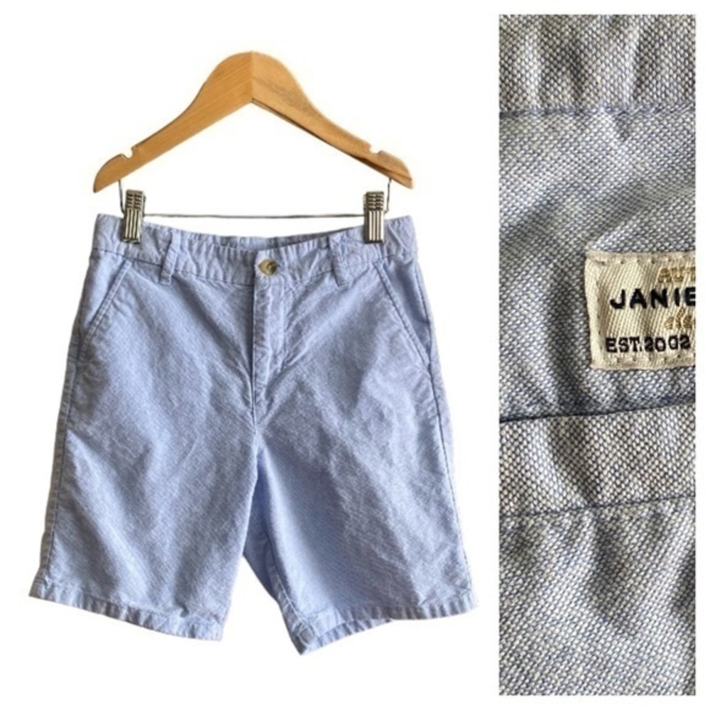 Janie and Jack Ocean Air Light Blue Oxford Shorts 10